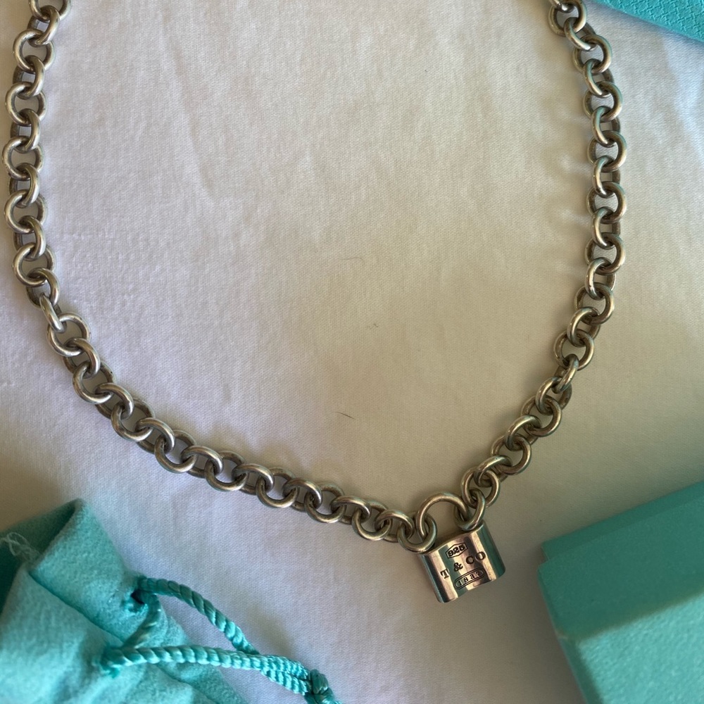 Tiffany 1837 Lock Chain Necklace. Retired piece.